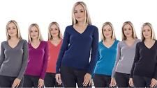Womens Jumper V-Neck Long