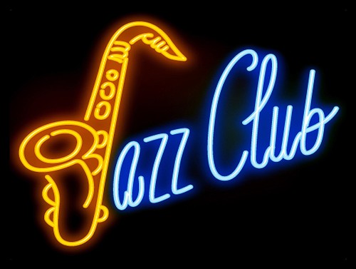 Jazz club neon print - print,, retro