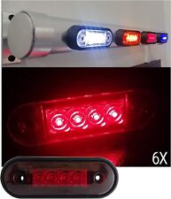 Curved Fit 4 Led Red Rear Side Tail Marker Light Lamps X6 12-24v For Kelsa Bar