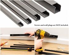 Black Electrical Cable Trunking PVC Wire Conduit Plastic Cover - Mini Trunk -1 M