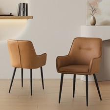 2x Dining Chairs Set Faux