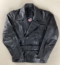 Hein Gericke Leather Biker Jacket Cruiser Jacket Black Size 42