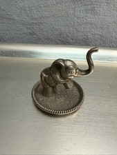 Vintage Seba Silver Plated Ring Holder Trinket Dish, Elephant Design