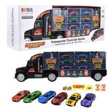 SOKA®  Transport Carrier Truck Toy with 6 Colourful Mini Cars for Boys and Girls