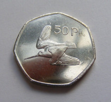 2000 Irish Fifty Pence Coin Old Ireland 50p High Grade From Mint Bag Last Year
