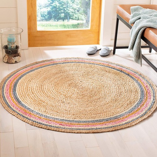 Natural jute boho carpet - natural,