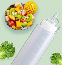 8X Plastic Squeeze Sauce Bottles Clear Condiment Dispenser Ketchup Mayo 500ml