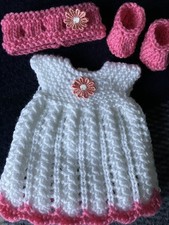 HAND KNITTED DOLLS CLOTHES * UNIQUE OUTFIT 10” 11” 12” BABY, OOAK, REBORN, TEDDY