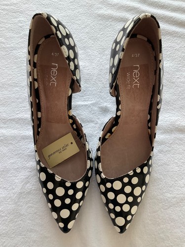 Ladies black white polka dot - &,