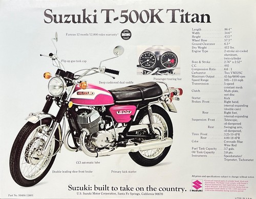 1973 suzuki 500k titan - suzuki, t-500k