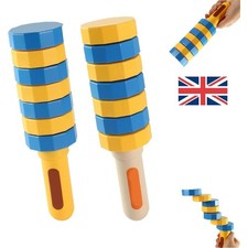 Wooden Balance Challenge Set, Handheld Coordination Toy for Kids & Adults UK~