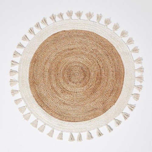 Rug round natural jute - natural,
