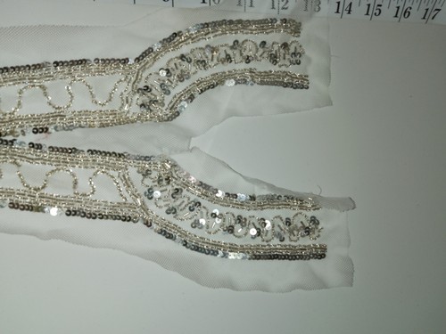 Silver sequin and bead - and,