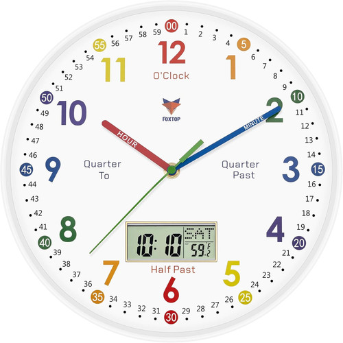Kids learning wall - wall, clock