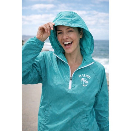 Malibu teal hooded windbreaker - malibu,