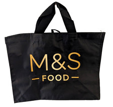 2x M&S Marks and Spencer Core Pouch Bag Shopping Tote Bag Genuine BLACK GOLD NEW