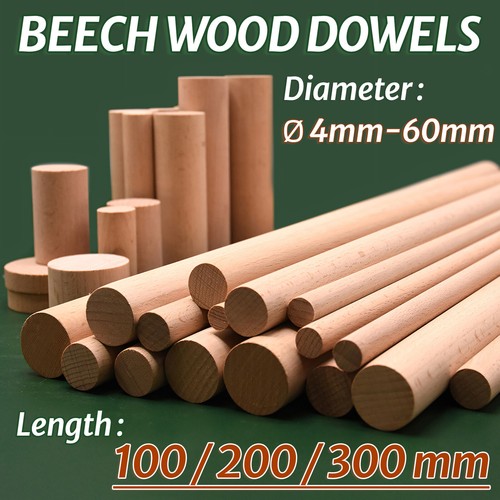 Beech wood dowels smooth rod - wood,