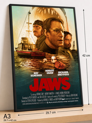 Jaws art print hand - a3,