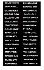 MODEL BUS TRANSFERS 1/76th 1 SET (34 diff) THAMES VALLEY INTERMEDIATE DEST'S