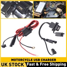 Dual Waterproof USB Port Motorbike Motorcycle Charger Socket Black Power Adapter