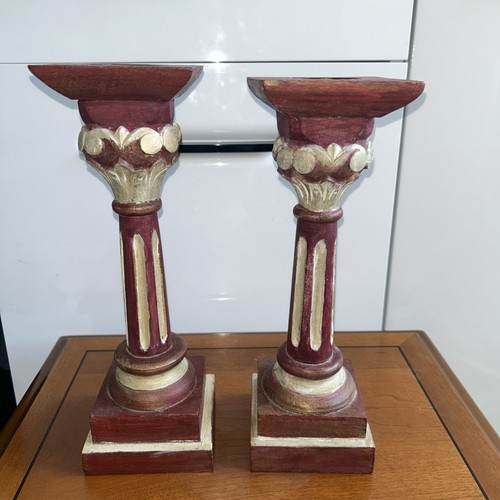 Candle vintage wooden column - vintage,
