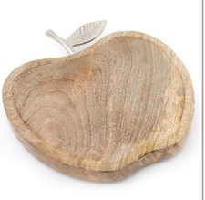 Wooden Apple Tray Silver Leaf