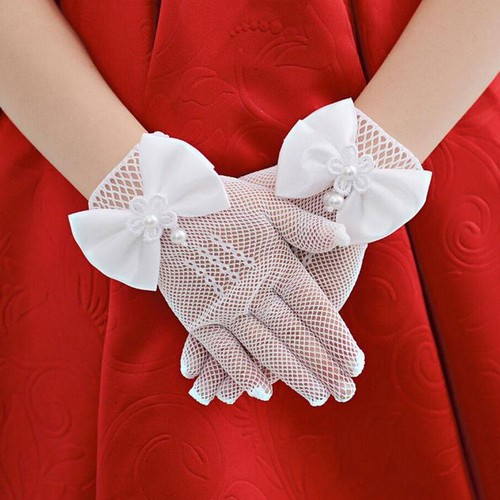 Kids cream lace fisnet - fisnet, gloves