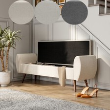 Large Upholstered Bed End Bench Ottoman Storage Stool Padded Hallway Window Seat