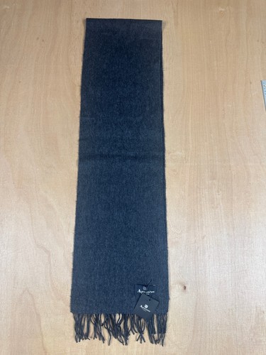 Aquascutum charcoal wool scarf