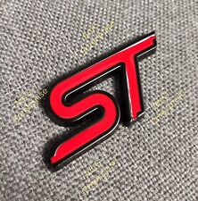 Gloss Red Black ST Badge Emblem for Ford Fiesta Focus Mondeo Puma Dechrome Car