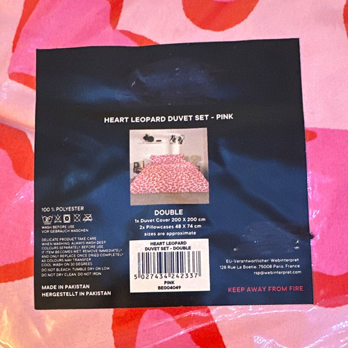 Double duvet cover set pink - double,