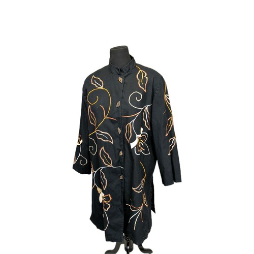Indigo moon black floral - moon,