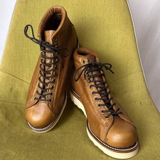 CHIPPEWA Boots 1901M35 Monkey Boots Vibram Sole Grained Leather Brown Size 8EE