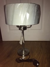 Laura Ashley Sorrento Table Lamp 3 Light Satin Nickel Duck Egg Complete
