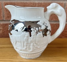 Wedgwood China Jug Pitcher D'ye Ken John Peel Hunt Scene Platinum 400ml Cottage