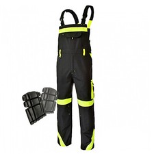 Grey yellow vis bib brace - &,