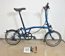 Brompton C Line 6 Speed Mid Handlebar Folding Bike - Ocean Blue