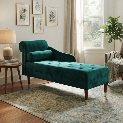 Compact velvet chaise longue - velvet,