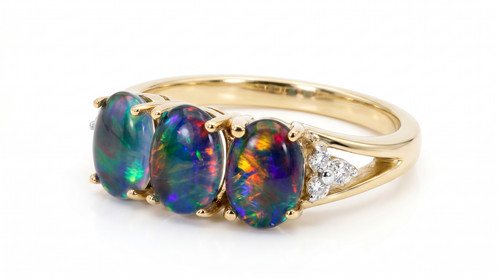 Natural diamond black opal