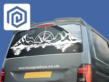XL Mountain Compass Scenic Vinyl Decals For Camper Van Caravan Sticker Graphic