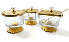 Footed Glass Sugar Bowl with