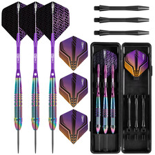 ​ 25G Colorful Copper Steel Tip Darts - Professional Heavy Duty Dart Set with Fl