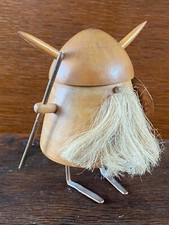 Vintage Wooden Gonk Viking Figurine