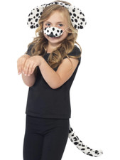 Dalmation Ears & Tail Set Kids Fancy Dress 101 Book Day Accessory Boys Girls