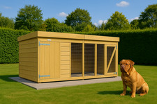 Dog Kennel & Run 8ft x 6ft Fully Pressure Treated Tanalised Timber Free Delivery