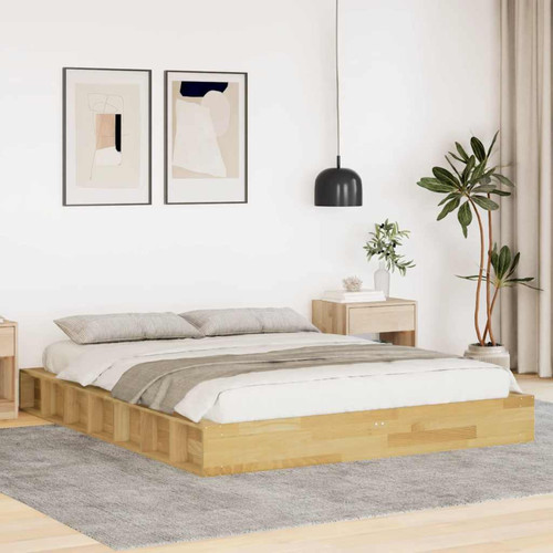 Bed frame solid oak - bed, 80x200cm
