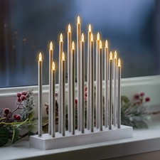 Christmas Candle Bridge Arch Decoration 17 Pre-Lit Pipe Window Table Silver Xmas