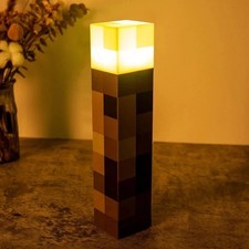 Minecraft Game Torch Lamp Led Night Light Home Decors USB Rechargeable Kids Gift