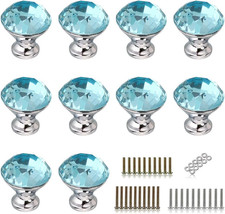 IGNPION 30Mm Crystal Glass Drawer Door Knob Cupboard Pull Handles for Bedside 