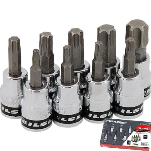 Neilsen 9pc male torx bit - 9pc,